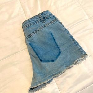 Night Waisted Distressed Jean Shorts